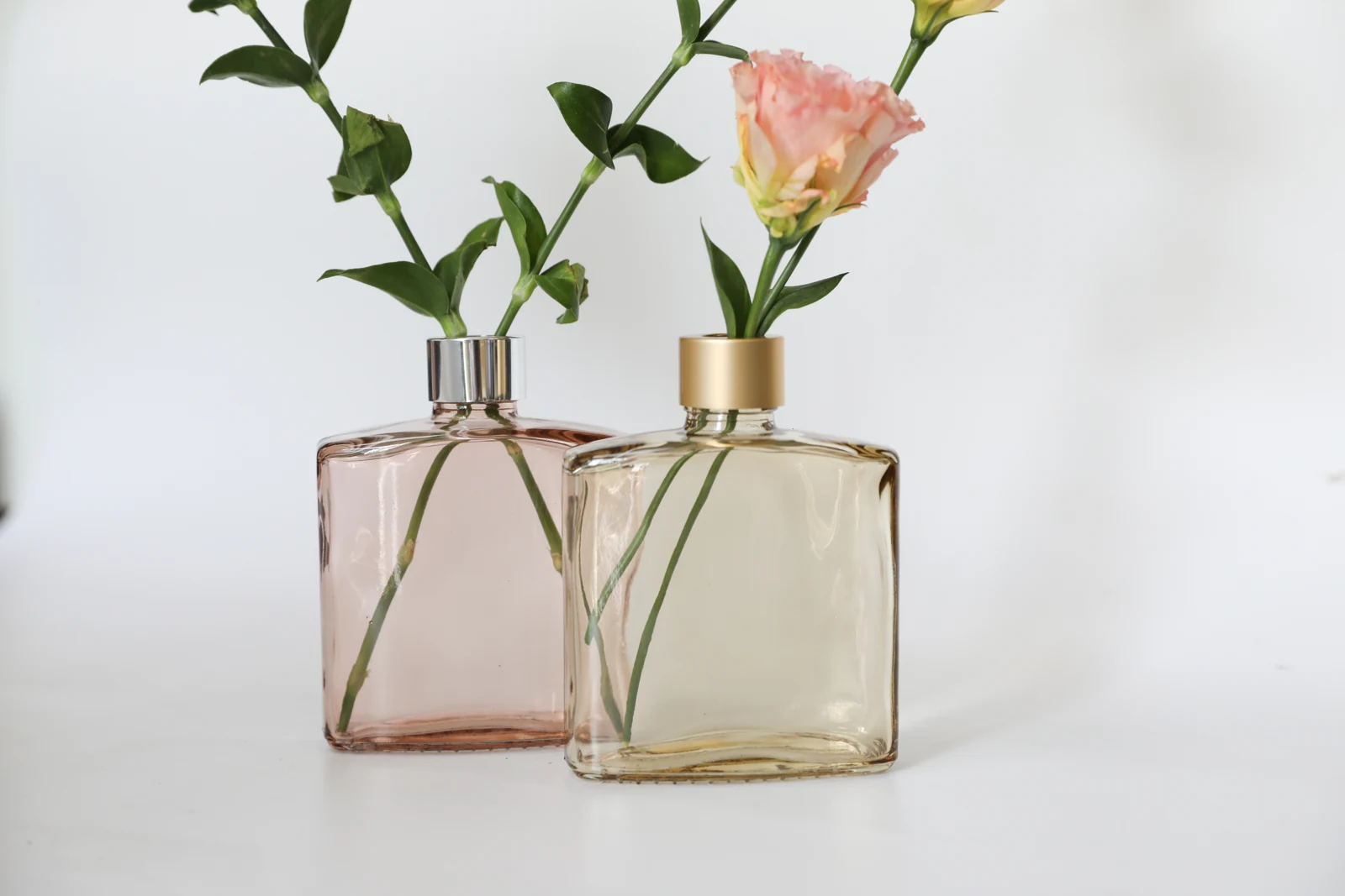 Blush and champagne square reed diffuser bottle style references